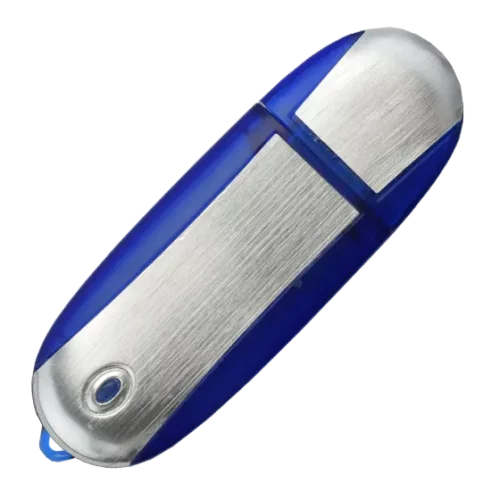 Blue Oval Aluminium USB Stick