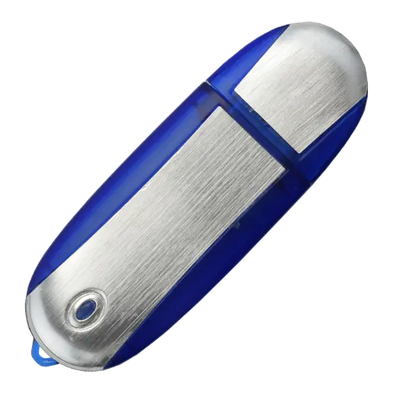 Blue Oval Aluminium USB Stick