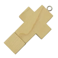 Light Wooden Cross USB Stick