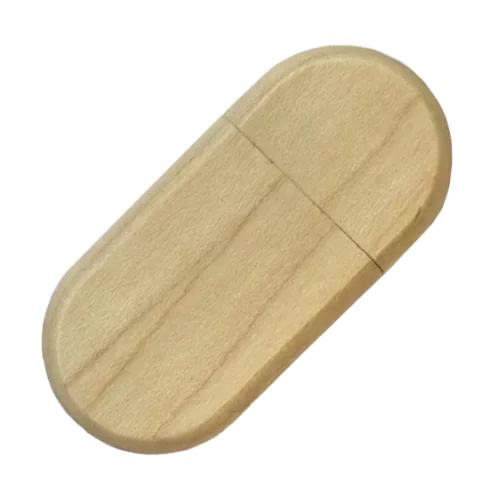 Light Wooden Pebble USB Stick