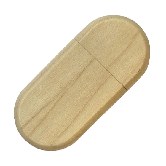 Light Wooden Pebble USB Stick