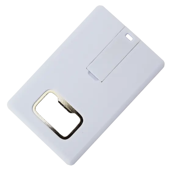 White Card Bottle Opener USB Stick