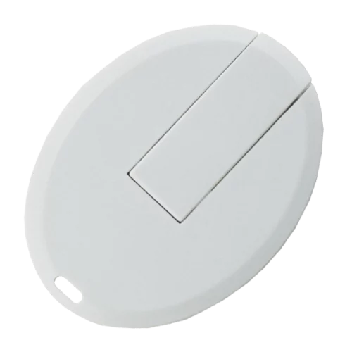 White Oval Slim Card USB Stick