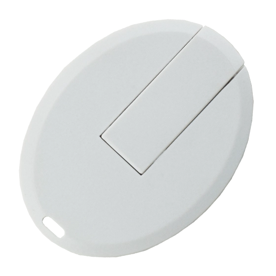 White Oval Slim Card USB Stick