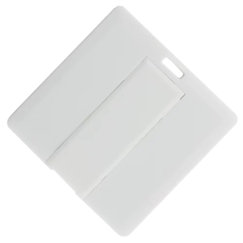 White Square Slim Card USB Stick