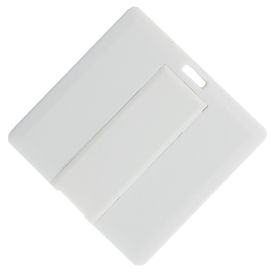 White Square Slim Card USB Stick